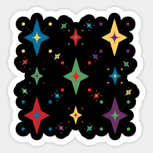 Mid Century Modern Cosmic Stars Sticker